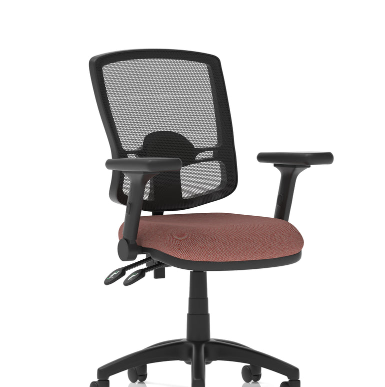 Eclipse Plus II Deluxe Mesh Back Task Operator Office Chair In Quest And Rivet Fabric