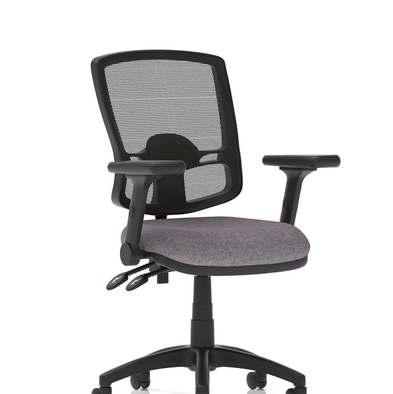 Eclipse Plus II Deluxe Mesh Back Task Operator Office Chair In Quest And Rivet Fabric