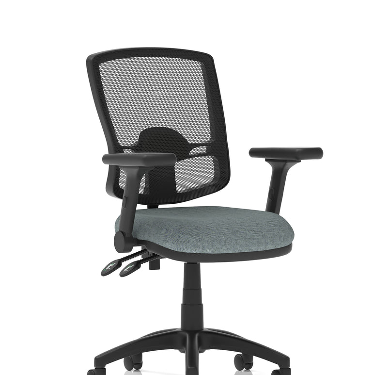 Eclipse Plus II Deluxe Mesh Back Task Operator Office Chair In Quest And Rivet Fabric