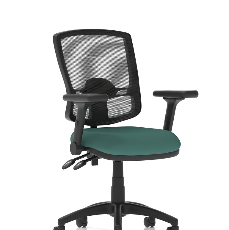 Eclipse Plus II Deluxe Mesh Back Task Operator Office Chair In Quest And Rivet Fabric