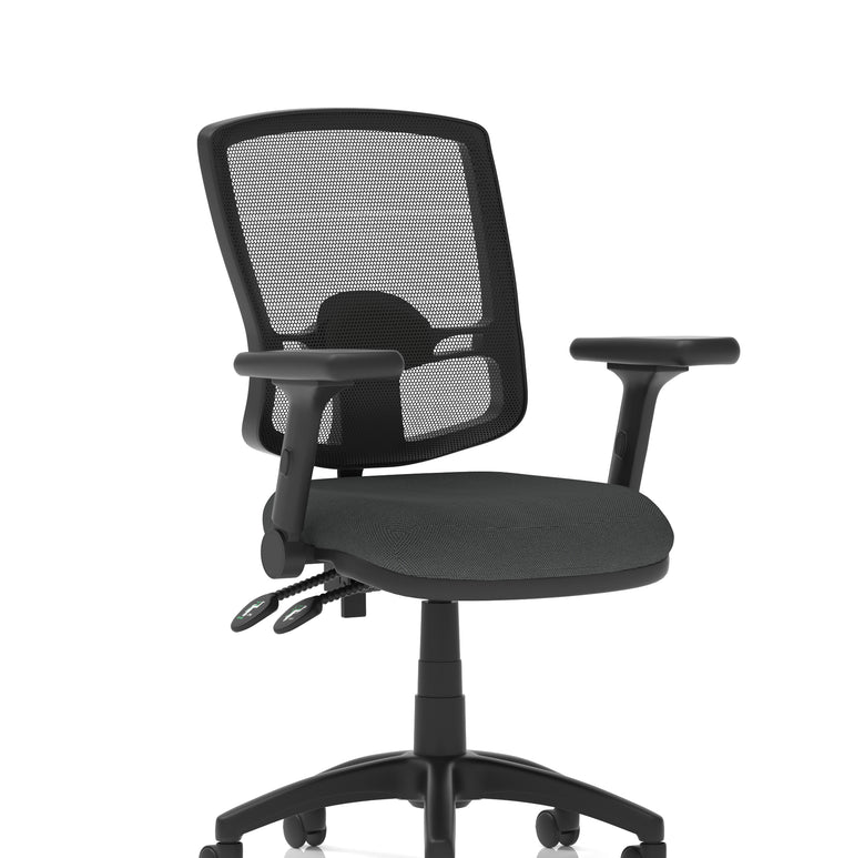 Eclipse Plus II Deluxe Mesh Back Task Operator Office Chair In Quest And Rivet Fabric