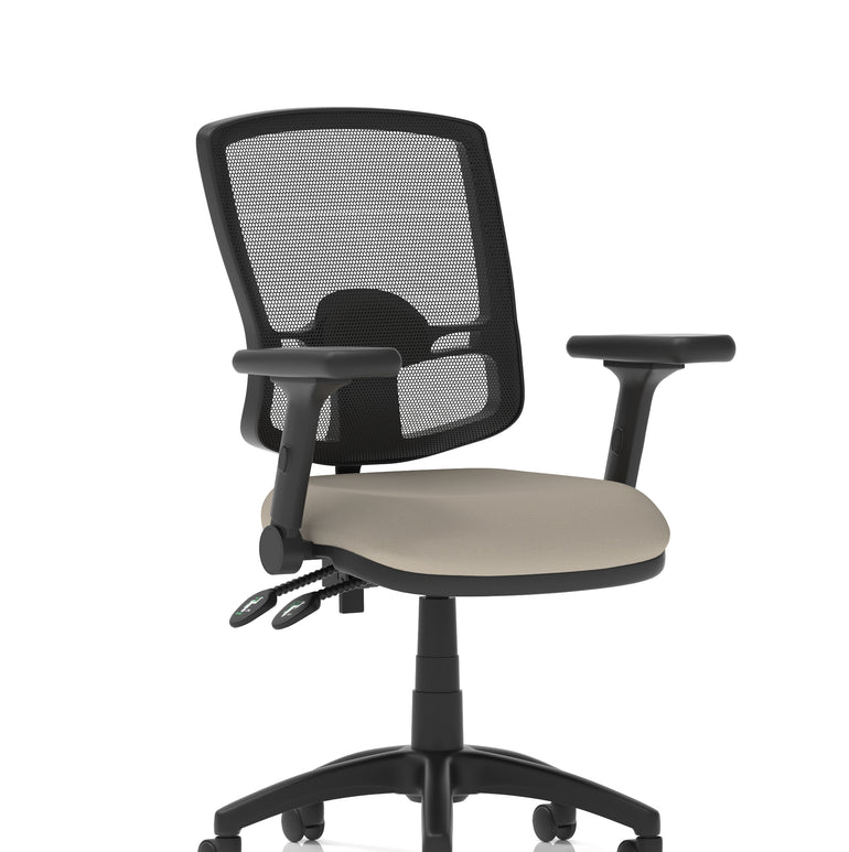 Eclipse Plus II Deluxe Mesh Back Task Operator Office Chair In Quest And Rivet Fabric