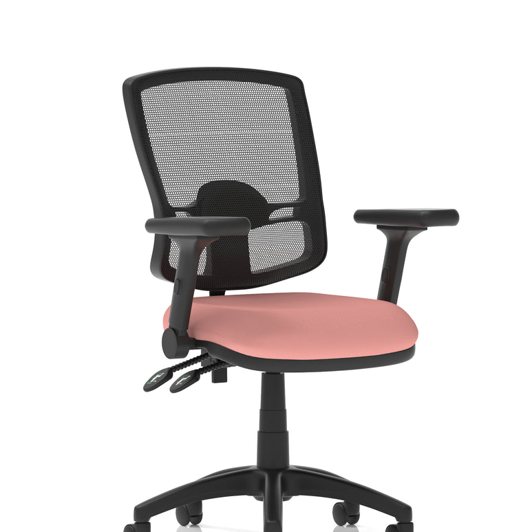 Eclipse Plus II Deluxe Mesh Back Task Operator Office Chair In Quest And Rivet Fabric