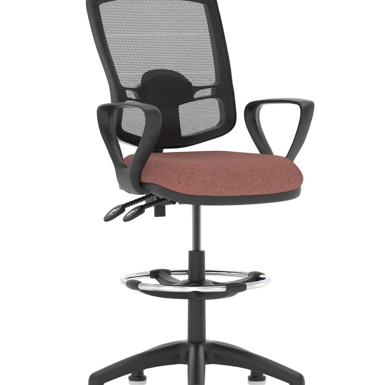 Eclipse Plus II Deluxe Mesh Back Task Operator Office Chair In Quest And Rivet Fabric