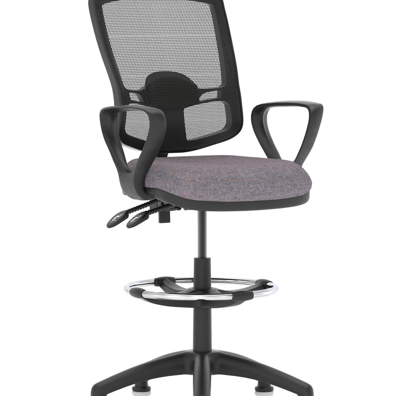Eclipse Plus II Deluxe Mesh Back Task Operator Office Chair In Quest And Rivet Fabric