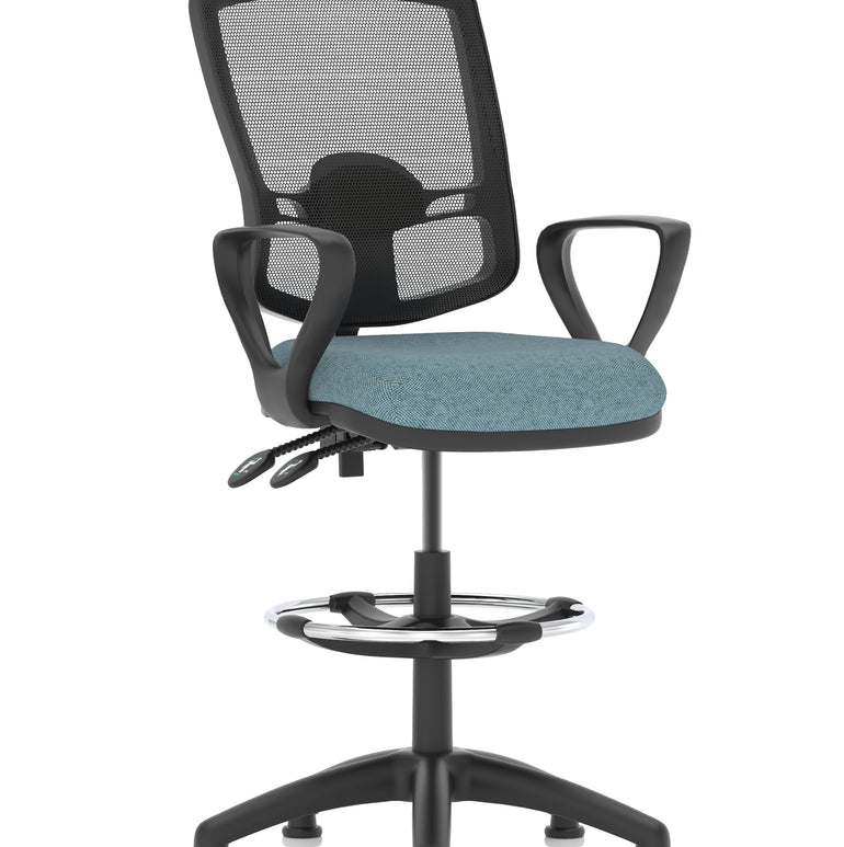 Eclipse Plus II Deluxe Mesh Back Task Operator Office Chair In Quest And Rivet Fabric