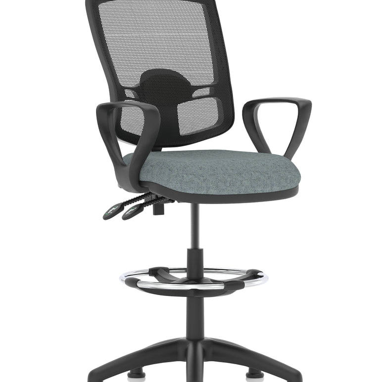 Eclipse Plus II Deluxe Mesh Back Task Operator Office Chair In Quest And Rivet Fabric
