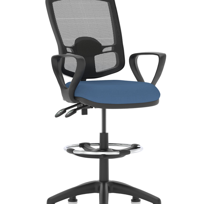 Eclipse Plus II Deluxe Mesh Back Task Operator Office Chair In Quest And Rivet Fabric