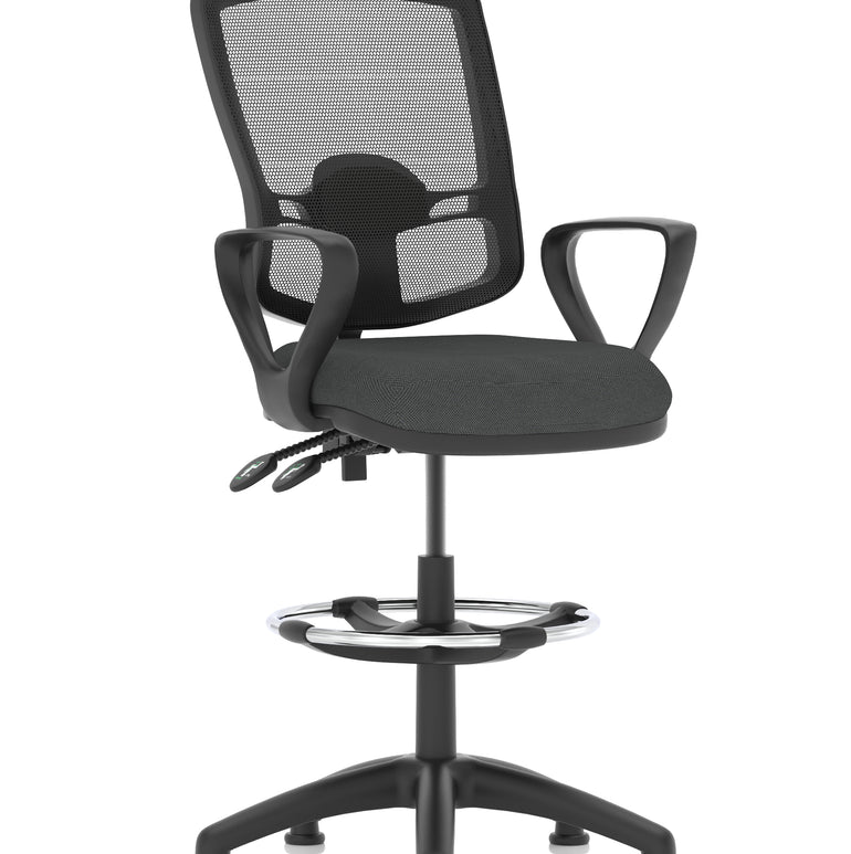 Eclipse Plus II Deluxe Mesh Back Task Operator Office Chair In Quest And Rivet Fabric