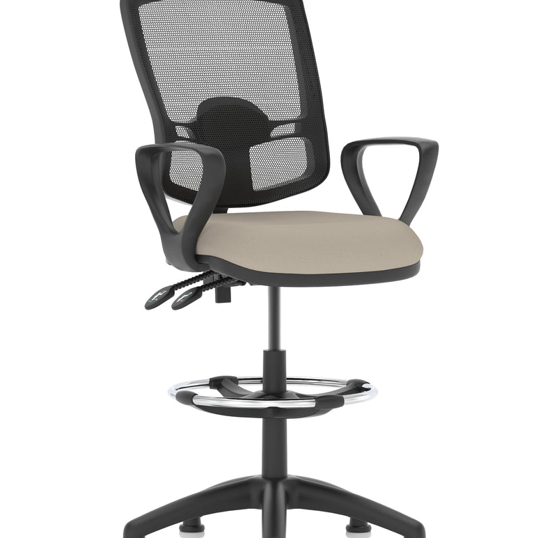Eclipse Plus II Deluxe Mesh Back Task Operator Office Chair In Quest And Rivet Fabric