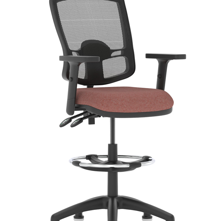 Eclipse Plus II Deluxe Mesh Back Task Operator Office Chair In Quest And Rivet Fabric