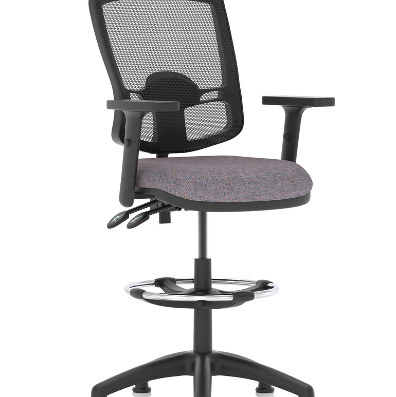 Eclipse Plus II Deluxe Mesh Back Task Operator Office Chair In Quest And Rivet Fabric