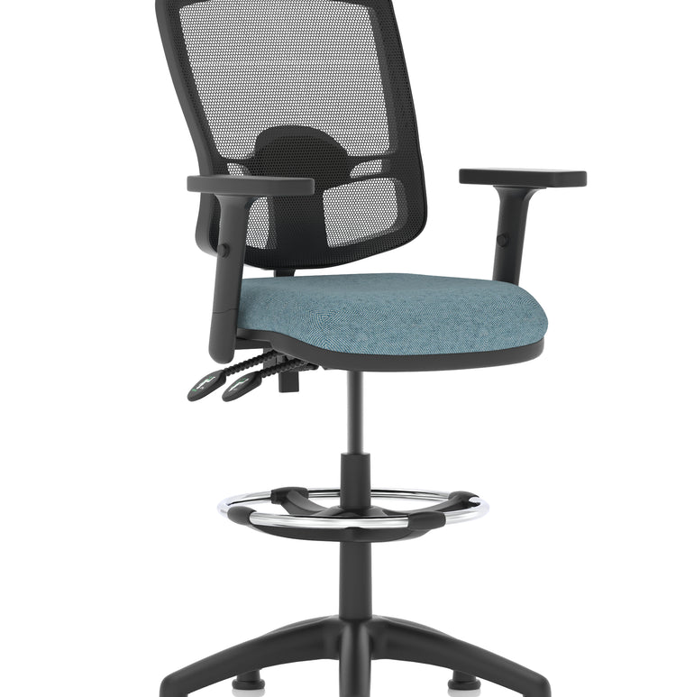 Eclipse Plus II Deluxe Mesh Back Task Operator Office Chair In Quest And Rivet Fabric