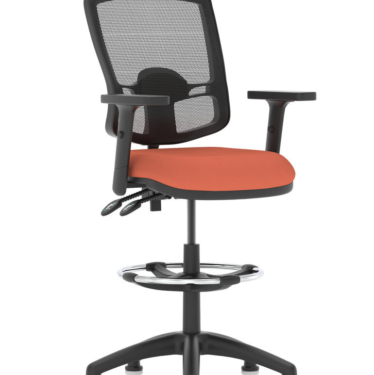 Eclipse Plus II Deluxe Mesh Back Task Operator Office Chair In Quest And Rivet Fabric