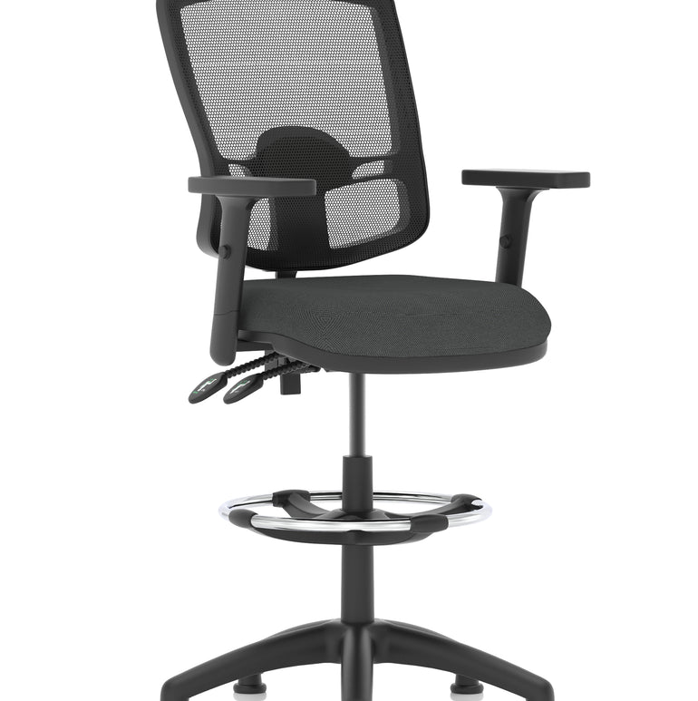 Eclipse Plus II Deluxe Mesh Back Task Operator Office Chair In Quest And Rivet Fabric