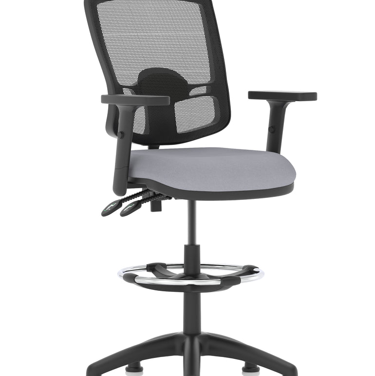 Eclipse Plus II Deluxe Mesh Back Task Operator Office Chair In Quest And Rivet Fabric