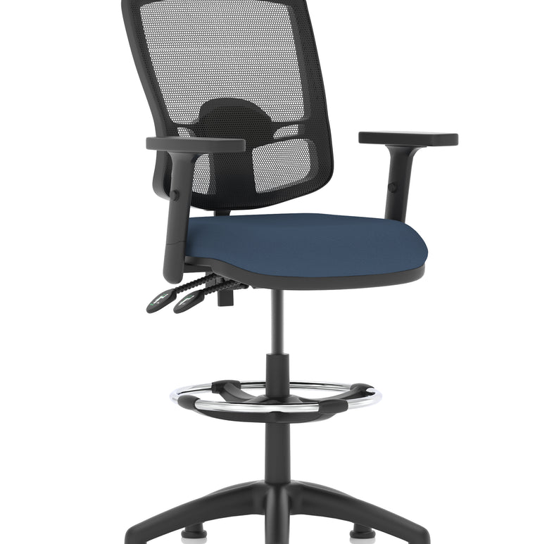 Eclipse Plus II Deluxe Mesh Back Task Operator Office Chair In Quest And Rivet Fabric