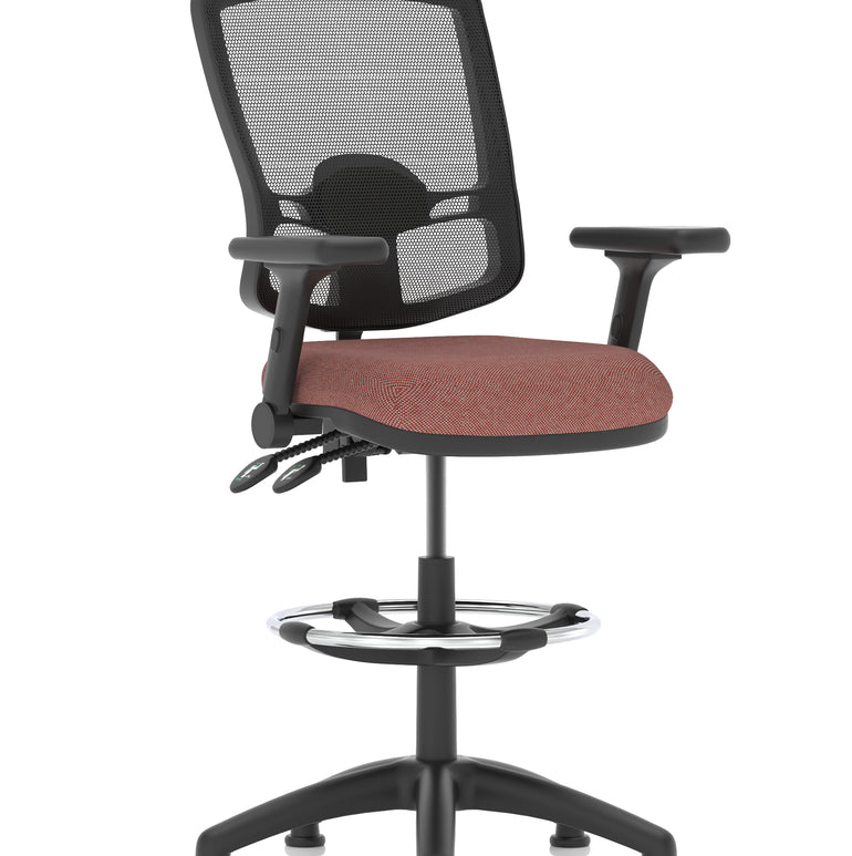 Eclipse Plus II Deluxe Mesh Back Task Operator Office Chair In Quest And Rivet Fabric