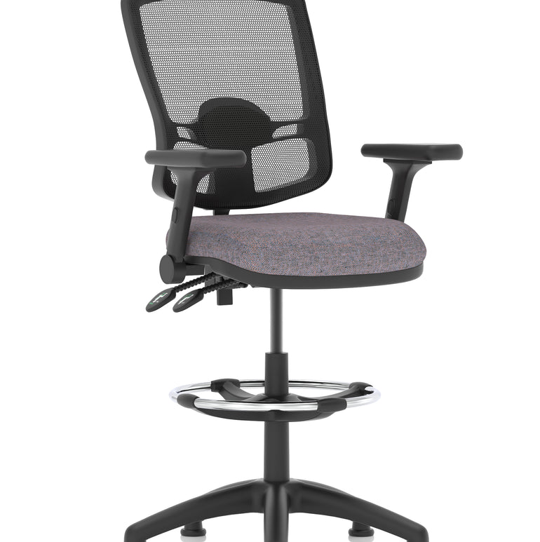 Eclipse Plus II Deluxe Mesh Back Task Operator Office Chair In Quest And Rivet Fabric