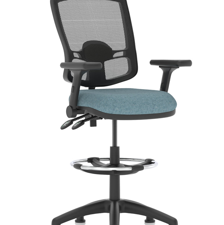 Eclipse Plus II Deluxe Mesh Back Task Operator Office Chair In Quest And Rivet Fabric