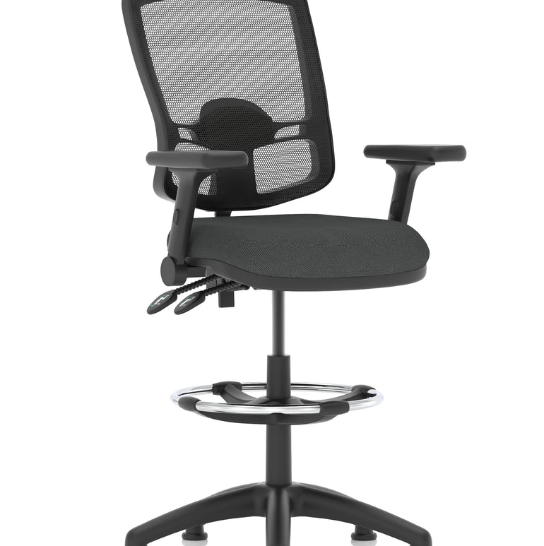 Eclipse Plus II Deluxe Mesh Back Task Operator Office Chair In Quest And Rivet Fabric