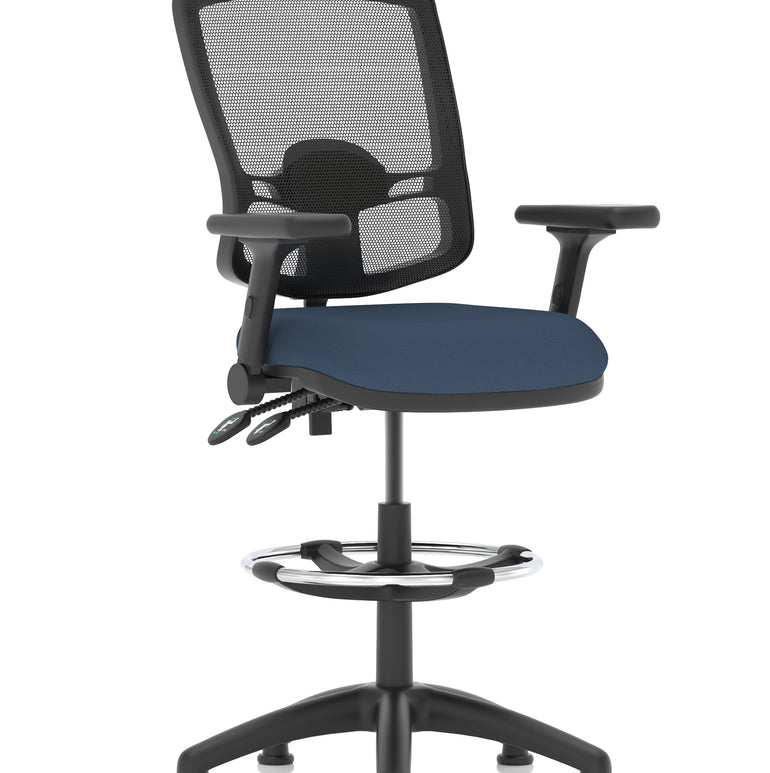 Eclipse Plus II Deluxe Mesh Back Task Operator Office Chair In Quest And Rivet Fabric