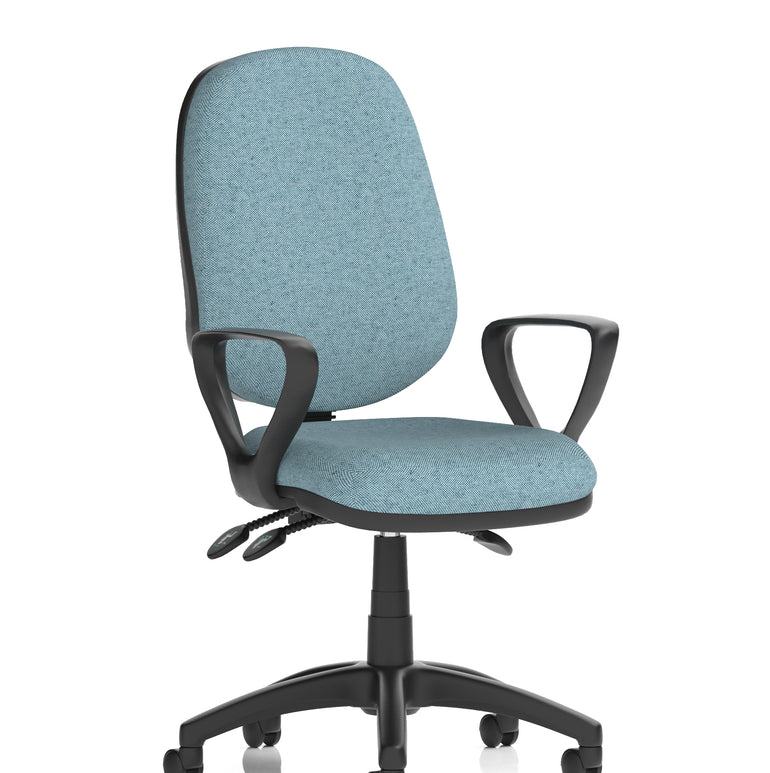 Eclipse Plus III Medium Back Task Operator Office Chair In Quest And Rivet Fabric