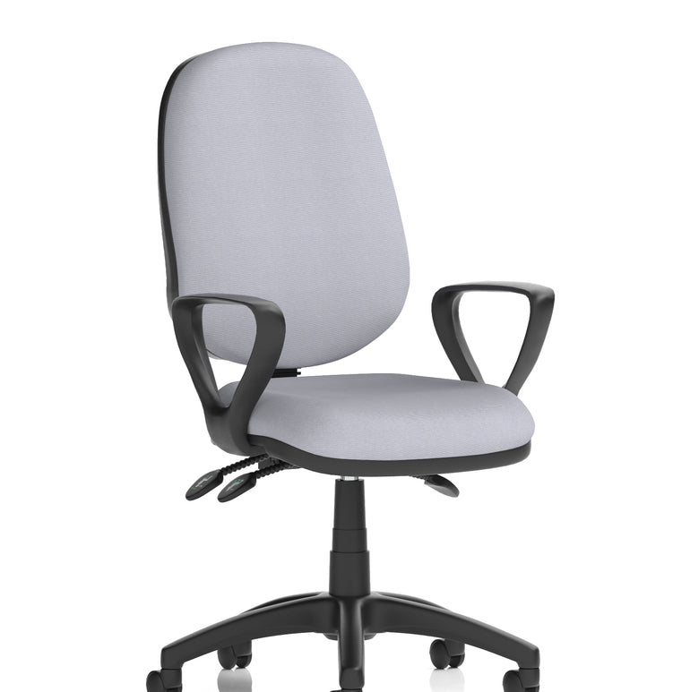 Eclipse Plus III Medium Back Task Operator Office Chair In Quest And Rivet Fabric