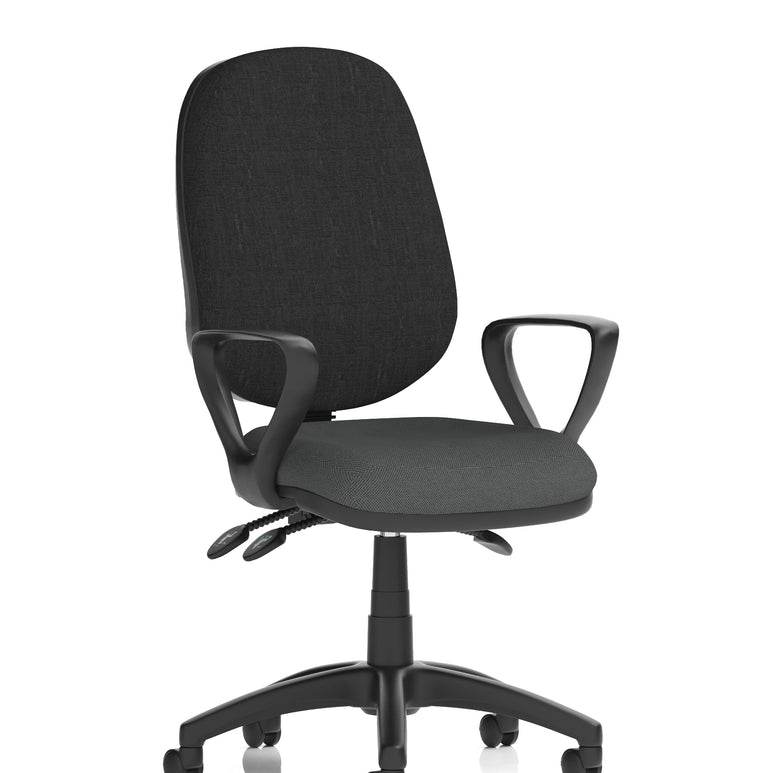 Eclipse Plus III Medium Back Task Operator Office Chair In Quest And Rivet Fabric