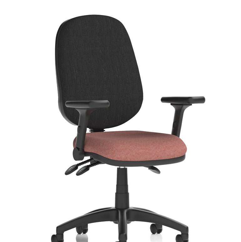 Eclipse Plus III Medium Back Task Operator Office Chair In Quest And Rivet Fabric