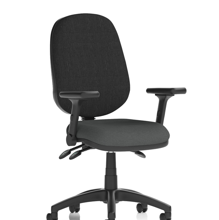 Eclipse Plus III Medium Back Task Operator Office Chair In Quest And Rivet Fabric