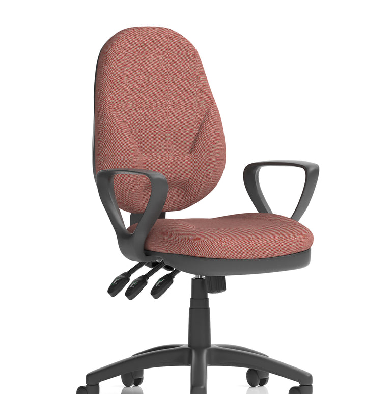 Eclipse Plus XL High Back Task Operator Office Chair In Quest And Rivet Fabric