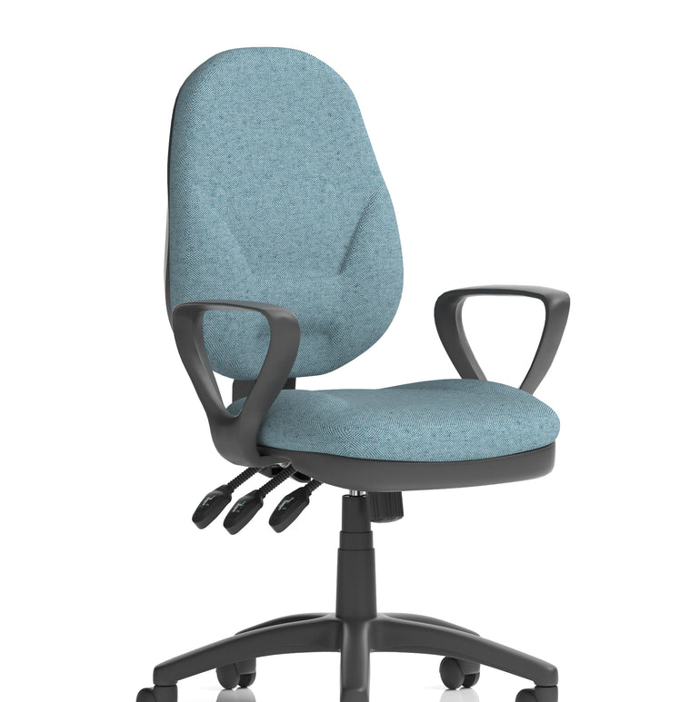 Eclipse Plus XL High Back Task Operator Office Chair In Quest And Rivet Fabric