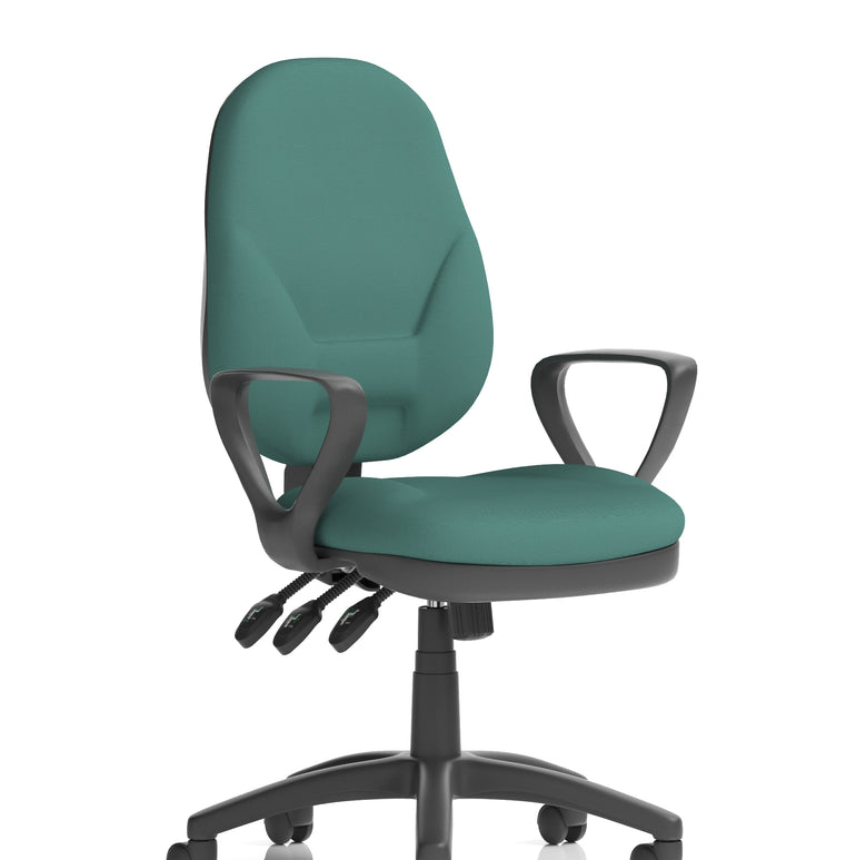 Eclipse Plus XL High Back Task Operator Office Chair In Quest And Rivet Fabric