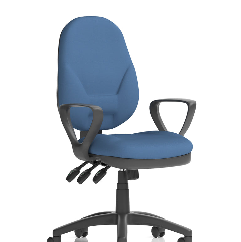 Eclipse Plus XL High Back Task Operator Office Chair In Quest And Rivet Fabric