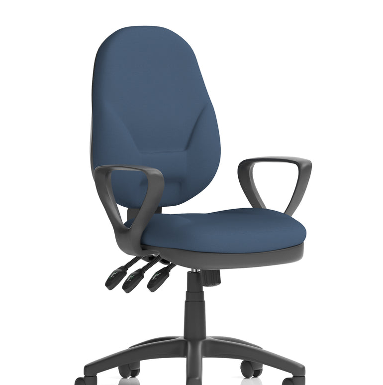 Eclipse Plus XL High Back Task Operator Office Chair In Quest And Rivet Fabric