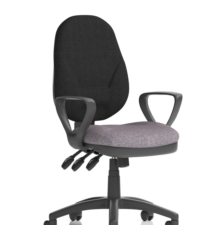 Eclipse Plus XL High Back Task Operator Office Chair In Quest And Rivet Fabric