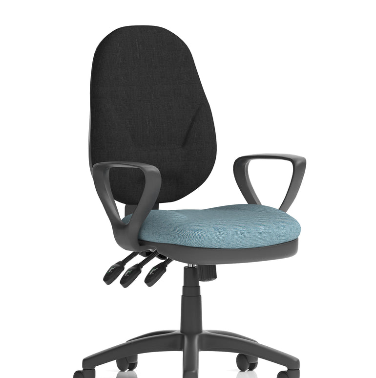 Eclipse Plus XL High Back Task Operator Office Chair In Quest And Rivet Fabric