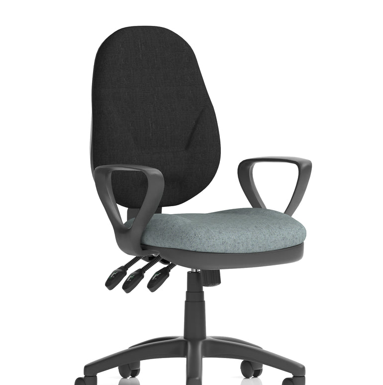 Eclipse Plus XL High Back Task Operator Office Chair In Quest And Rivet Fabric