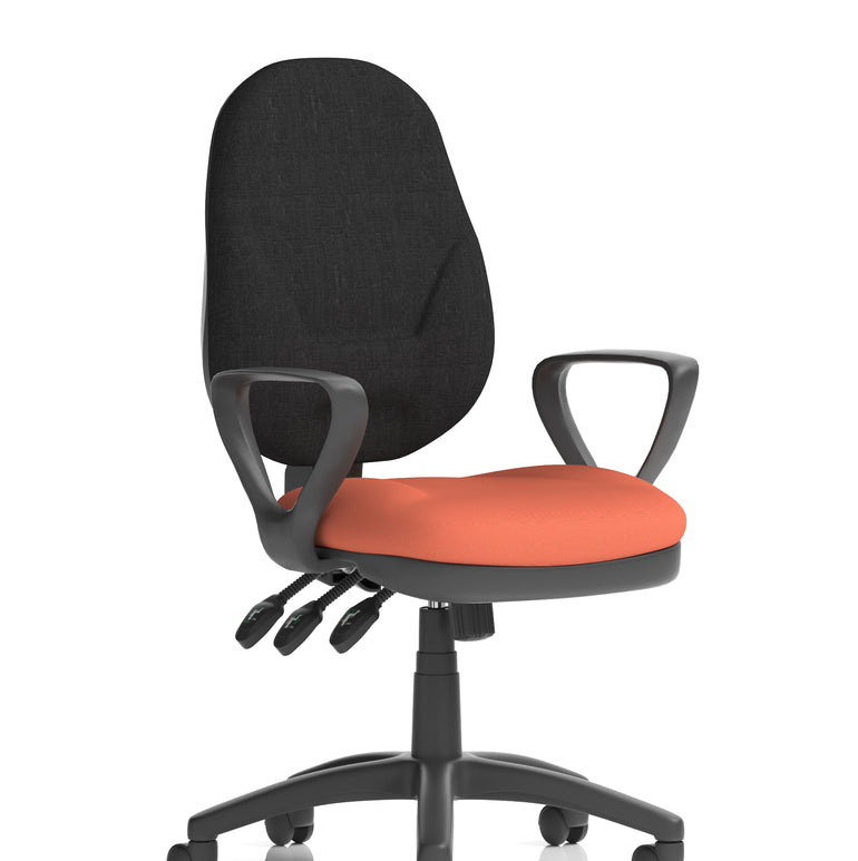 Eclipse Plus XL High Back Task Operator Office Chair In Quest And Rivet Fabric