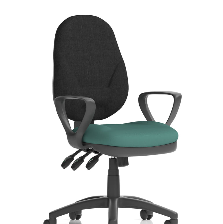 Eclipse Plus XL High Back Task Operator Office Chair In Quest And Rivet Fabric