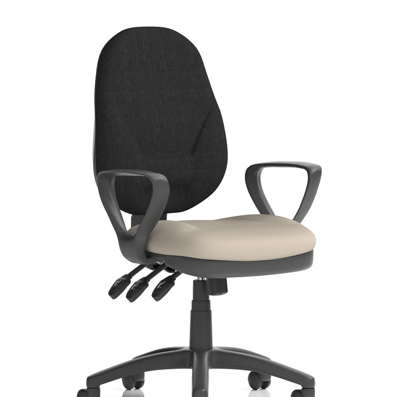 Eclipse Plus XL High Back Task Operator Office Chair In Quest And Rivet Fabric