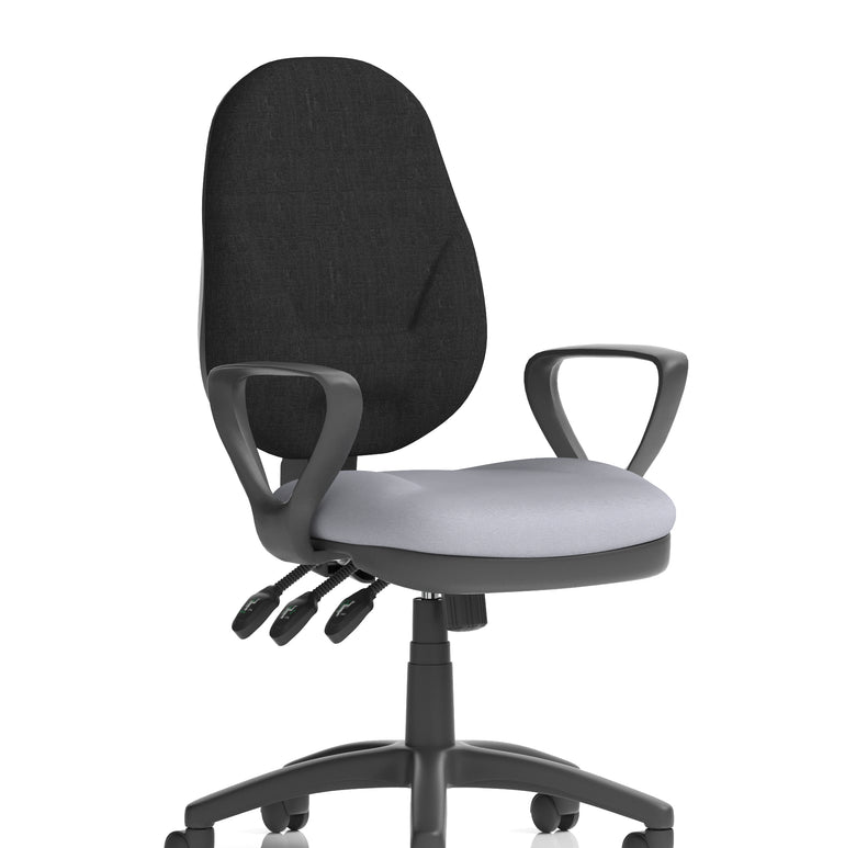 Eclipse Plus XL High Back Task Operator Office Chair In Quest And Rivet Fabric