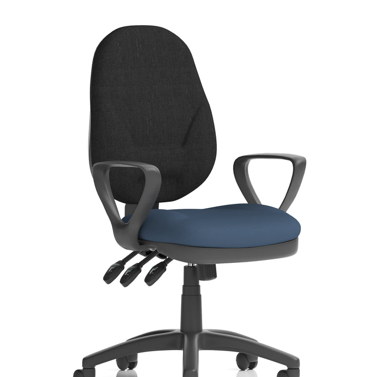 Eclipse Plus XL High Back Task Operator Office Chair In Quest And Rivet Fabric