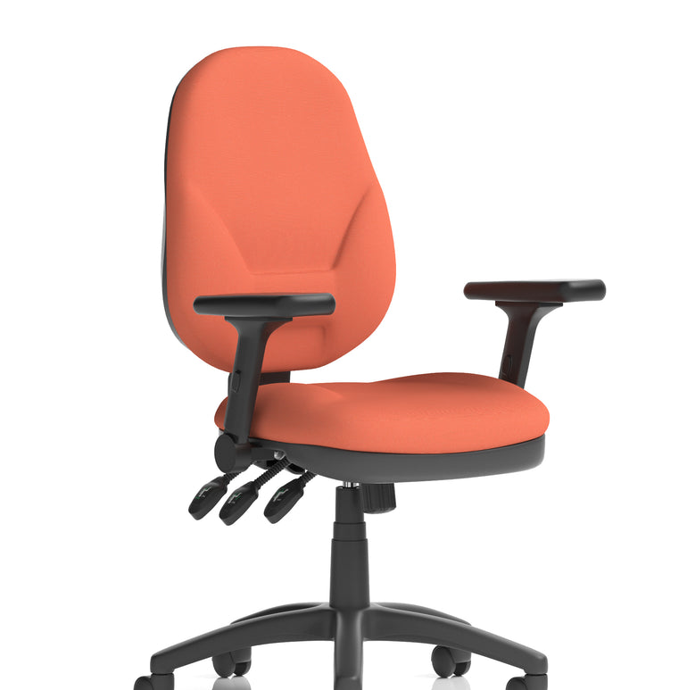 Eclipse Plus XL High Back Task Operator Office Chair In Quest And Rivet Fabric