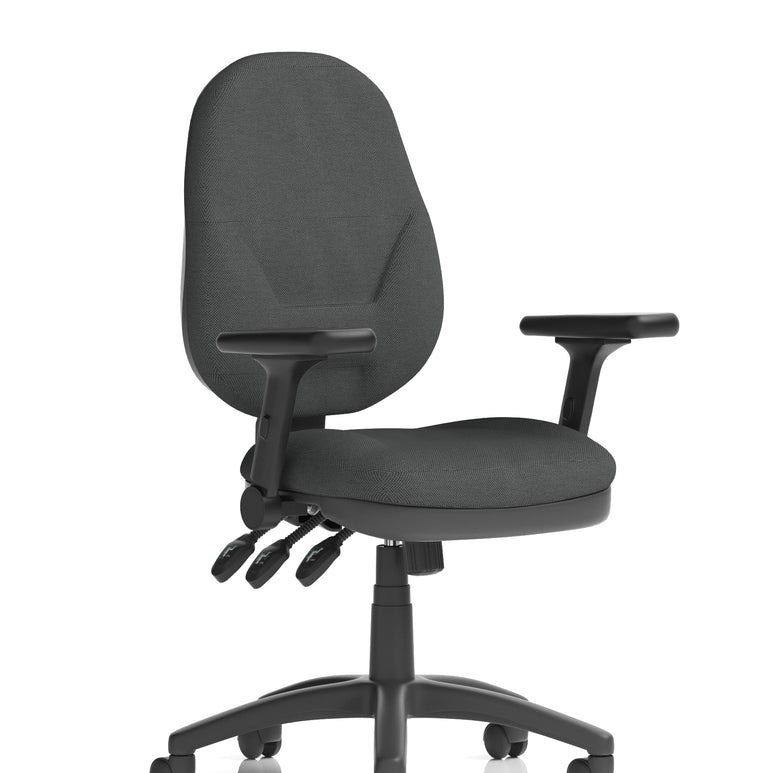 Eclipse Plus XL High Back Task Operator Office Chair In Quest And Rivet Fabric