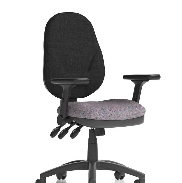 Eclipse Plus XL High Back Task Operator Office Chair In Quest And Rivet Fabric
