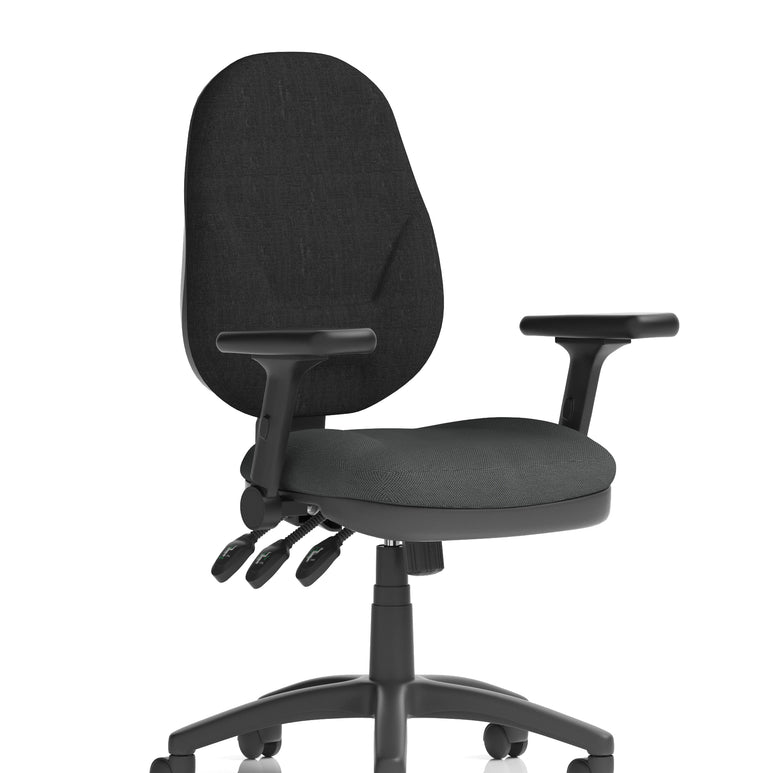 Eclipse Plus XL High Back Task Operator Office Chair In Quest And Rivet Fabric