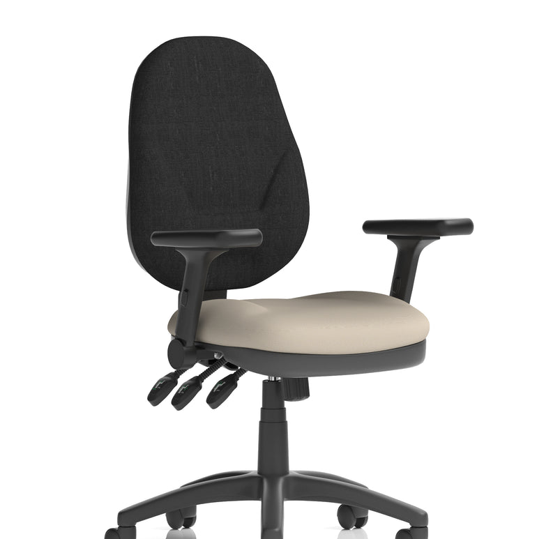 Eclipse Plus XL High Back Task Operator Office Chair In Quest And Rivet Fabric