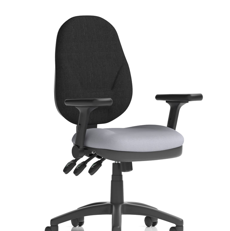 Eclipse Plus XL High Back Task Operator Office Chair In Quest And Rivet Fabric